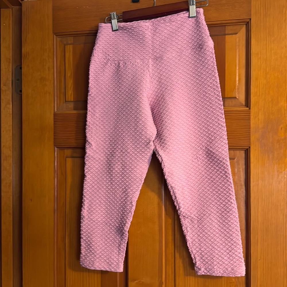 Pink one size booty by Brabants workout pants. Lightly worn no pulls or tears.
